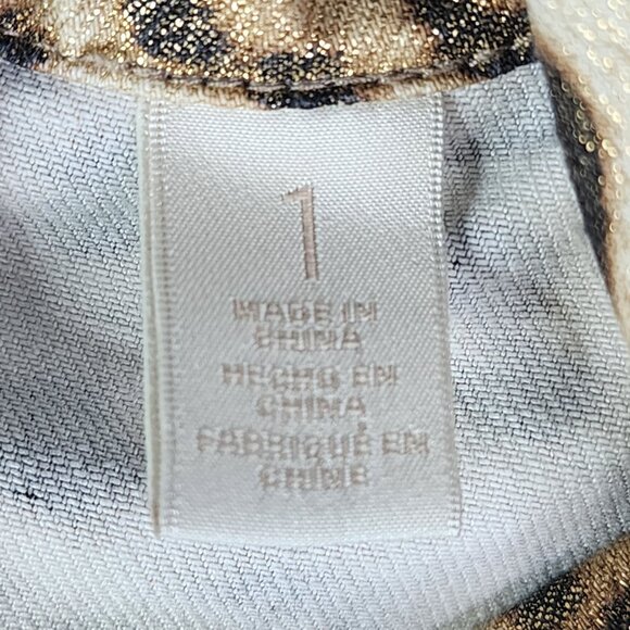 Chico's Brown Leopard Print Jacket Button Up Front Pockets Long Sleeve Size 1 - Picture 6 of 12